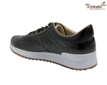 Tenis de cuero Melany Negro - Imagen 4