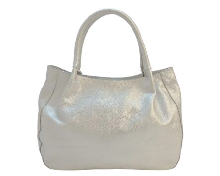 Bolso en cuero Luciana Yute Plata - Imagen 3