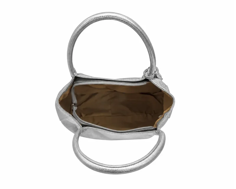 Bolso en cuero Luciana Yute Plata - Imagen 6