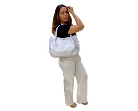 Bolso en cuero Luciana Yute Plata - Imagen 4