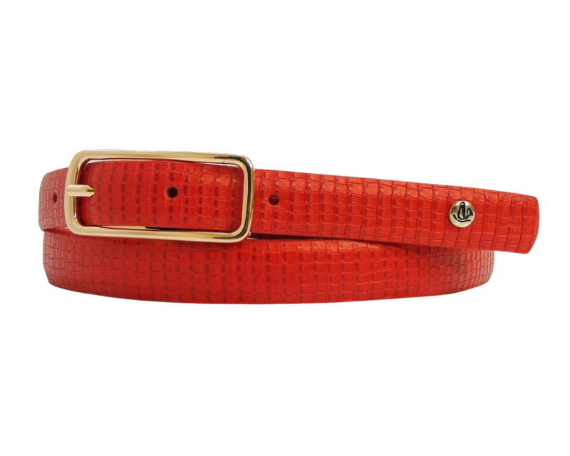 Correa en Cuero Corazon Tokay Rojo d1