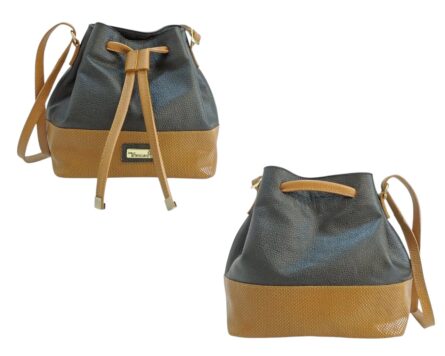 Bolso en cuero Manos Libres Antonia Negro x Miel
