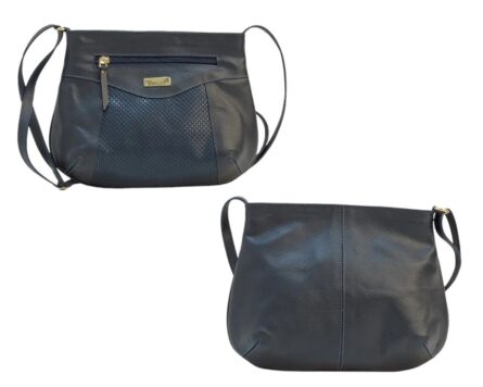 Bolso en cuero Manos Libres Dorita Azul