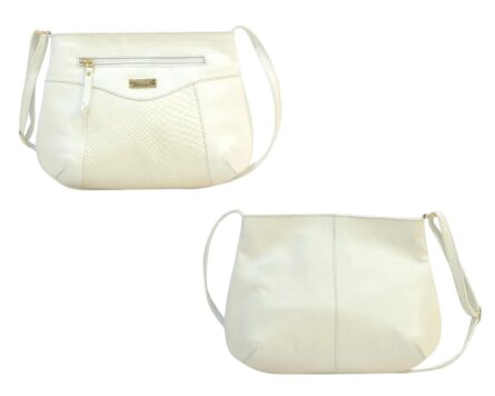 Bolso Manos Libres Dorita Escamas Blanco
