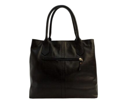 Bolso en cuero Mariangel Mimbre Negro x Miel - Imagen 3