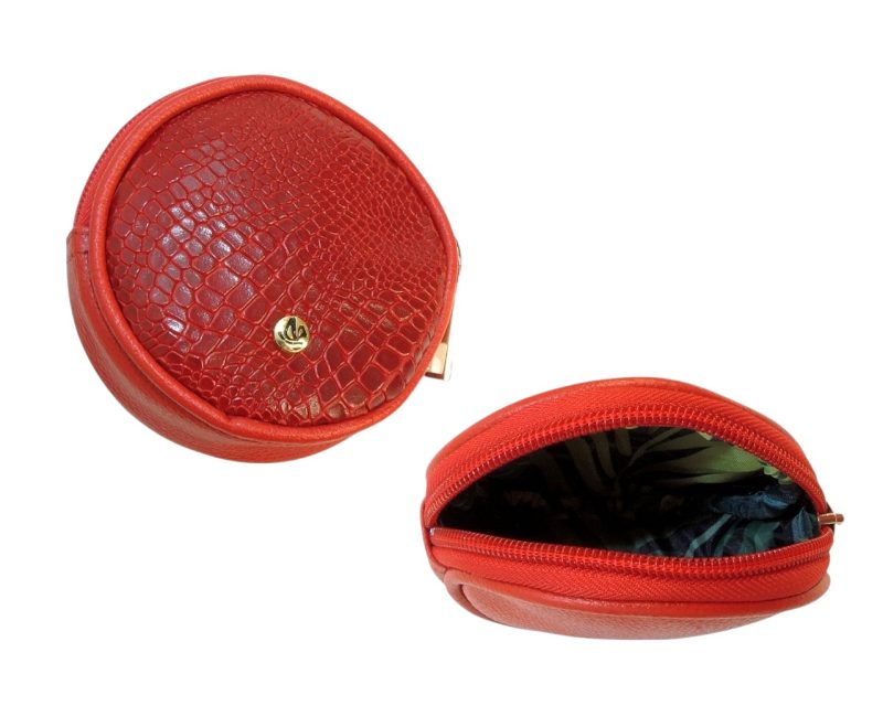 Monedero en Cuero Galleta Lacost Rojo