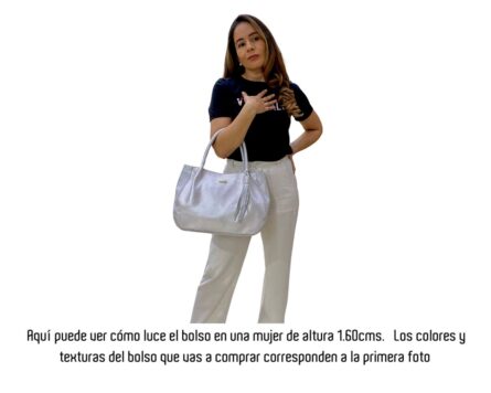 Bolso en cuero Luciana Yute Azul - Imagen 2