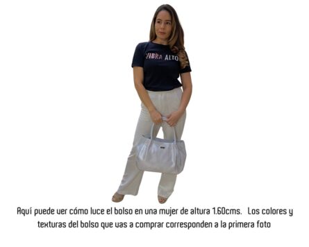 Bolso en cuero Luciana Yute Azul - Imagen 6