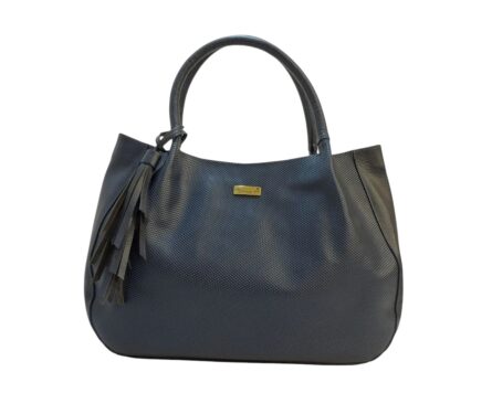 Bolso en cuero Luciana Yute Azul