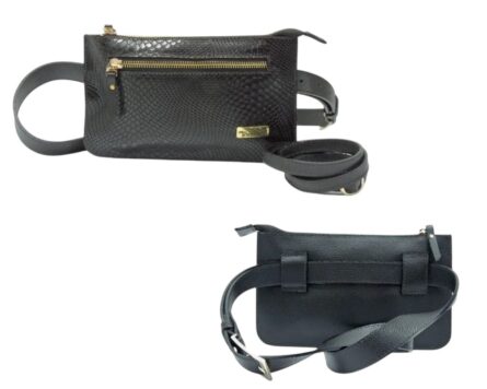 Bolso Riñonera en Cuero Alexa Negro