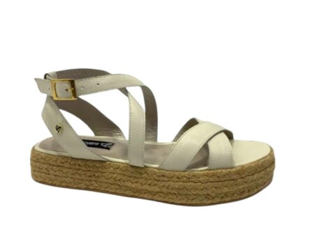 Sandalia en Cuero y Yute Nemesis Beige - Imagen 4