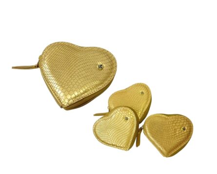 Monedero en cuero Love Oro