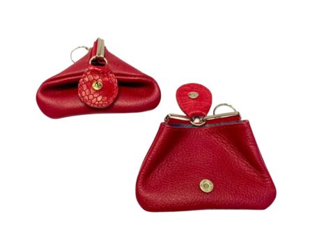 Monedero en Cuero Pañuelo Gco Rojo