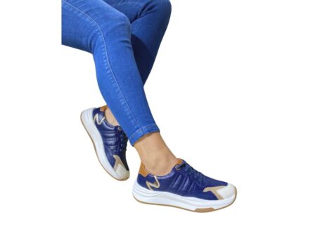 Tenis en cuero Betty Azul - Imagen 3