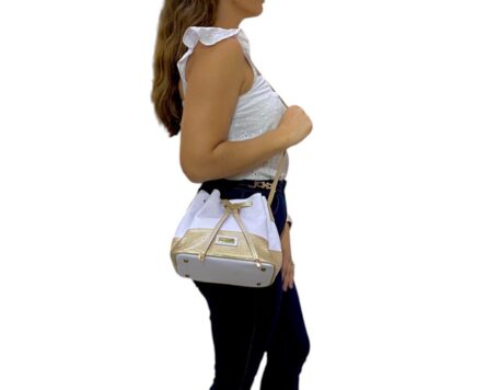 Alternative view of Bolso en cuero Manos Libres Antonia Blanco por Geco Oro
