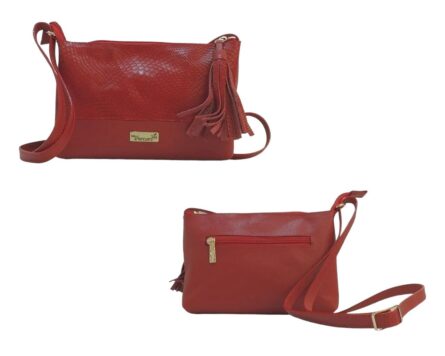 Bolso en cuero Manos Libres Pepa Geco - Rojo