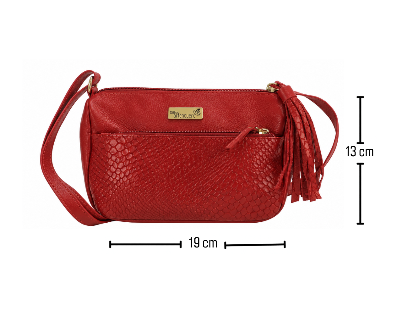 Bolso en cuero Manos Libres Paquita Geco - Rojo - Imagen 6