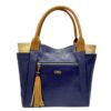 Bolso en Cuero Flora Gco - Azul
