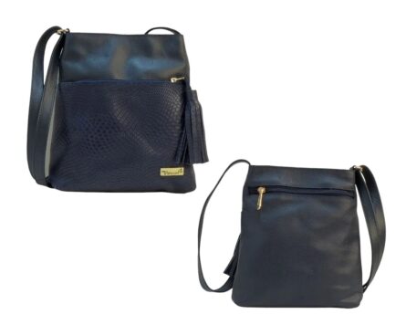 Bolso en cuero Manos Libres Molly Geco - Azul