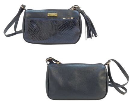 Bolso en cuero Manos Libres Paquita Geco - Azul