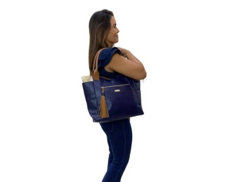 Bolso en Cuero Flora Gco - Azul - Imagen 9