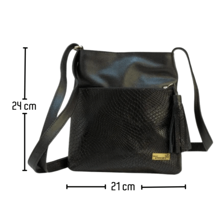 Bolso en cuero Manos Libres Molly Geco - Azul - Imagen 5