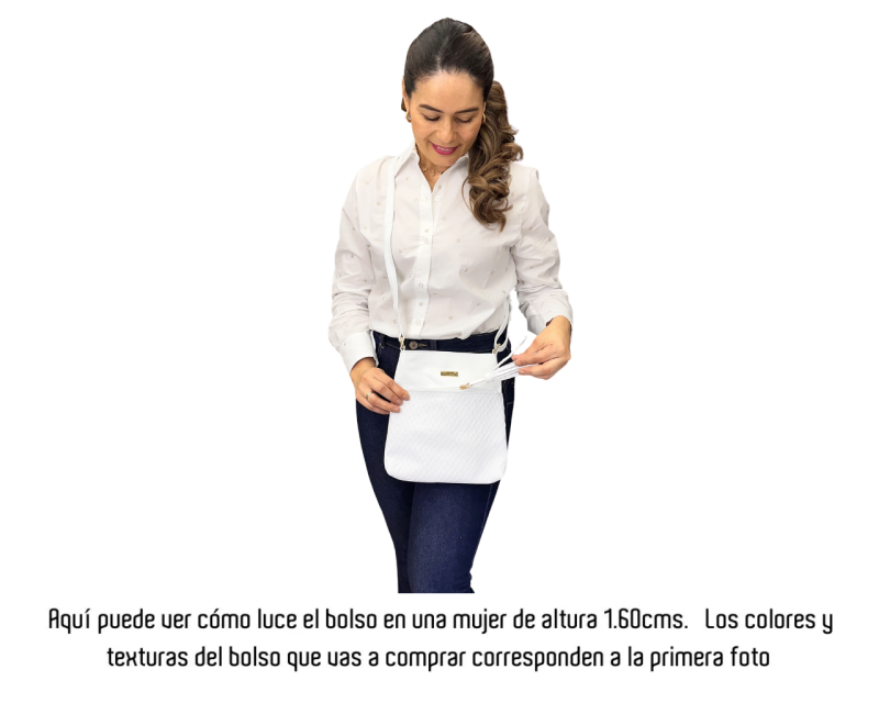 Alternative view of Bolso en cuero Manos Libres Molly Geco - Azul
