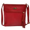 Bolso en cuero Manos Libres Panchita Pitón Rojo