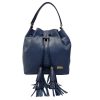 Bolso en cuero Manos Libres Bonanza Pitón Azul
