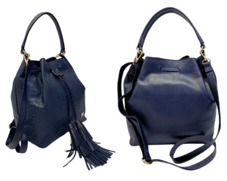 Bolso en cuero Manos Libres Bonanza Pitón Azul - Imagen 3