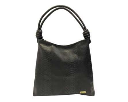 Bolso en Cuero Savvanah Pitón Negro
