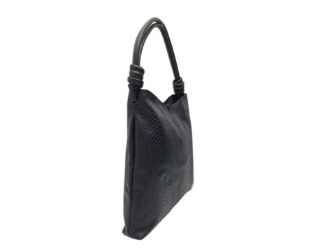 Bolso en Cuero Savvanah Pitón Negro - Imagen 4