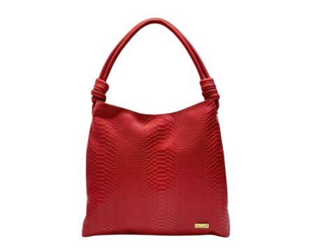 Bolso en Cuero Savvanah Pitón Rojo