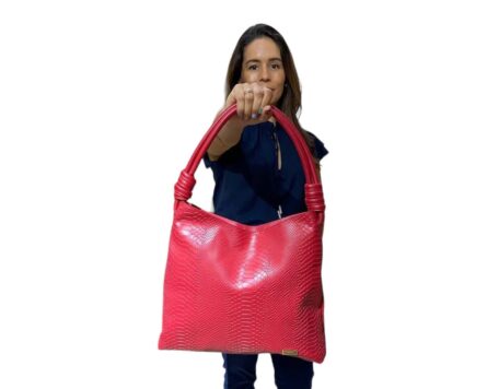 Bolso en Cuero Savvanah Pitón Rojo - Imagen 6