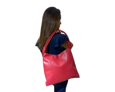 Bolso en Cuero Savvanah Pitón Rojo - Imagen 10