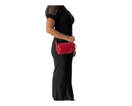 Bolso de cuero Manos Libres Paquita Pitón Oro - Imagen 3