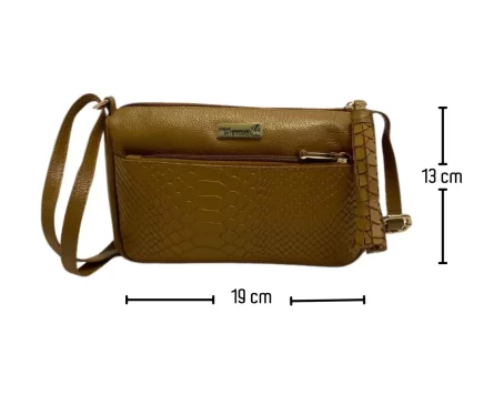 Bolso de cuero Manos Libres Paquita Pitón Oro - Imagen 5