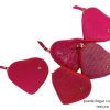 Monedero en cuero Love Fucsia texturas