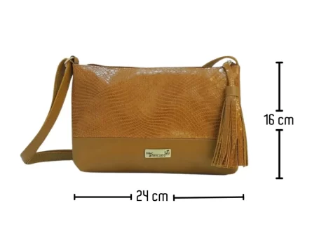 Bolso en Cuero Manos Libres Pepa Piton Negro - Imagen 8