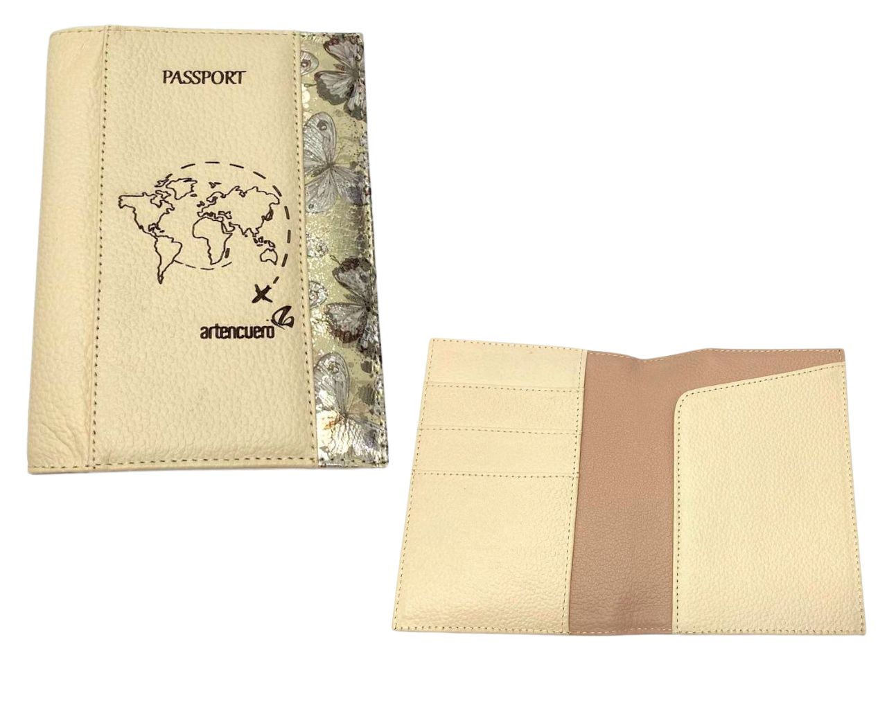 Portapasaporte Nury Beige