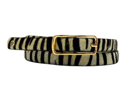 Correa en cuero Corazón print beige zebra