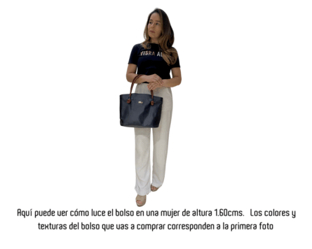 Alternative view of Bolso de cuero Zoe Negro x Miel