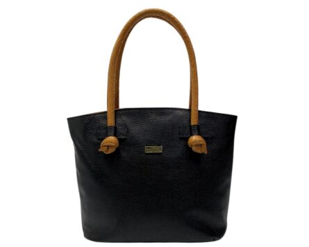 Bolso de cuero Zoe Negro x Miel