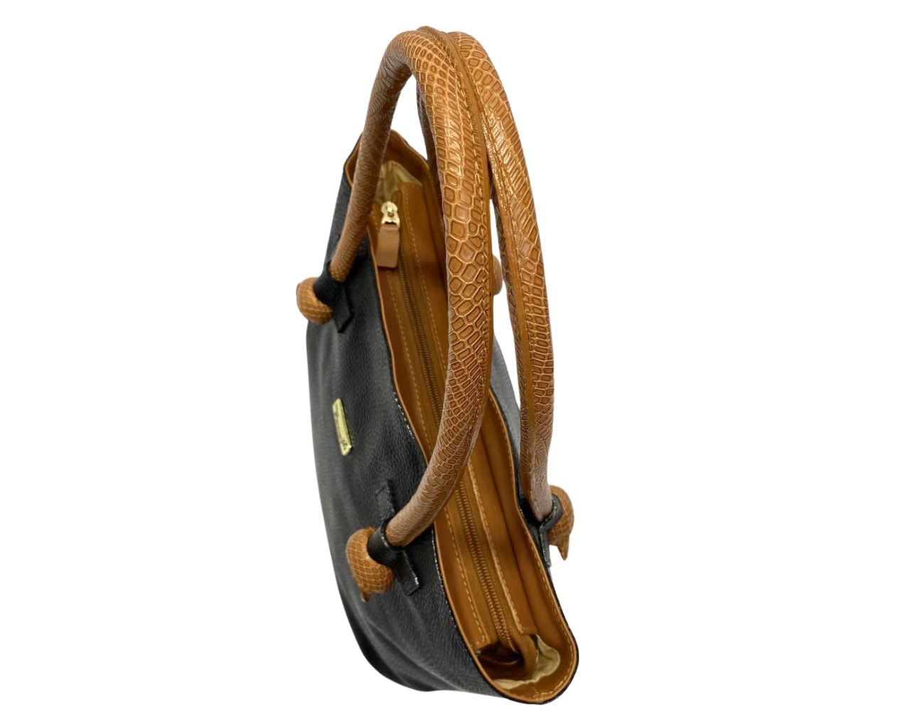 Bolso de cuero Zoe Negro x Miel - Imagen 6