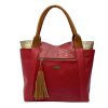 Bolso Flora pitón rojo en cuero para mujer
