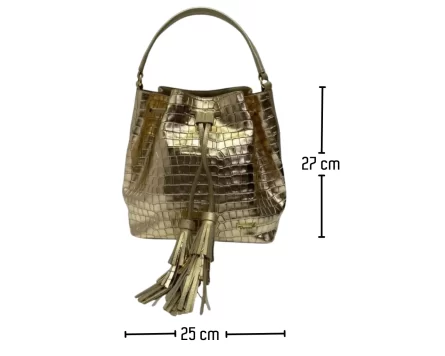 Bolso en Cuero Manos Libres Bonanza Blanco snake - Imagen 9