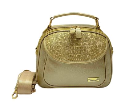 Bolso en Cuero Manos Libres Mary Geco Oro