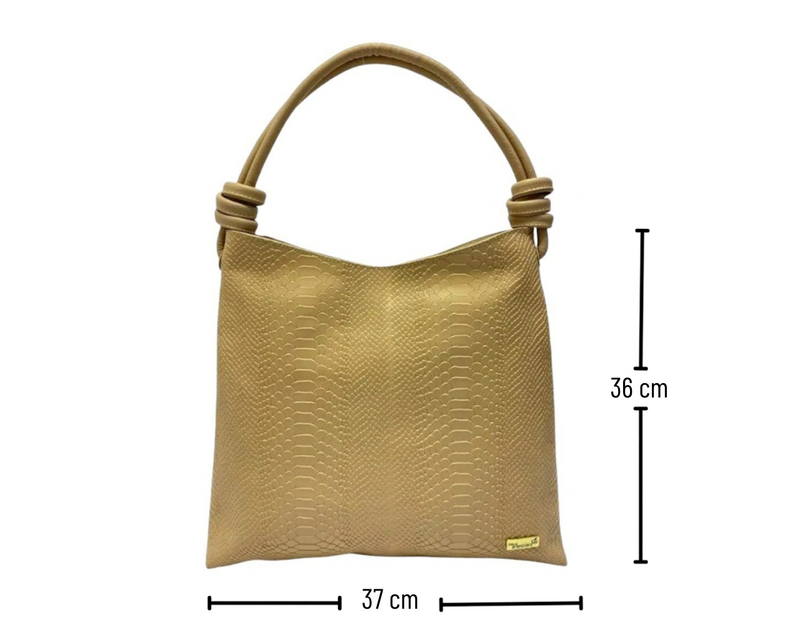 Bolso en Cuero Savvanah Pitón Taupe - Imagen 7