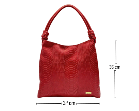Bolso en Cuero Savvanah Pitón Rojo - Imagen 11