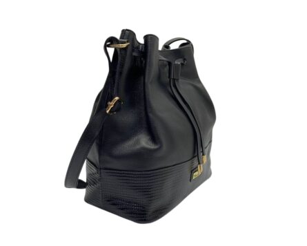 Bolso en Cuero Manos Libres Dubai Negro Yute - Imagen 3